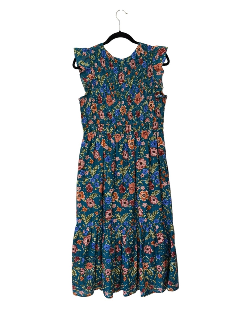 ANTHROPOLOGIE | The Peregrine Midi Dress in Iris Blue Floral, Size Med Petite - Picture 5 of 12